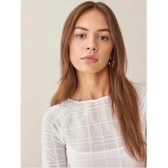 💕REFORMATION💕 Dee Dress ~ Long Sleeve Mini Ivory Medium M NWT - Picture 6 of 15